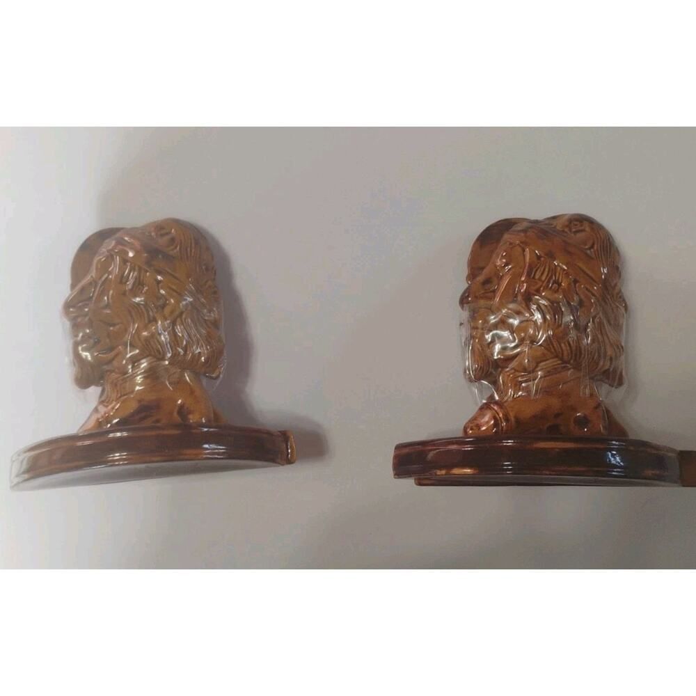 Indigenous / Native American Style Ceramic Book Ends 2 Sets Of 2